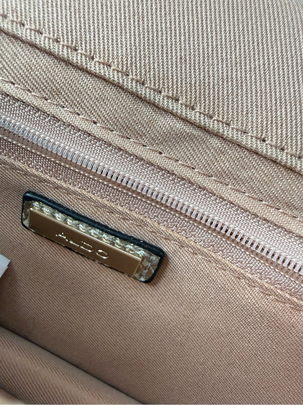 ALDO Metallic Silver Python-Pattern Top-Handle Bag with Chain Trim - Picture 11 of 11
